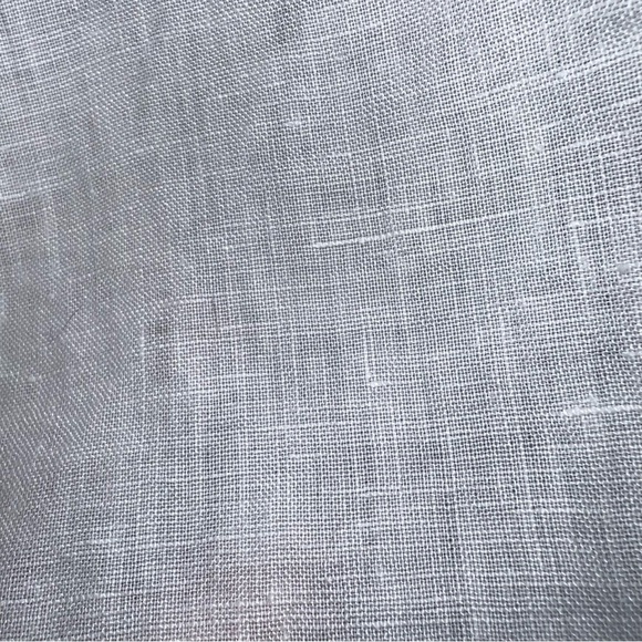 L.L.Bean White Linen Tuxedo Bib Band Collar Button Up Contemporary Prairie Top M - Picture 8 of 16